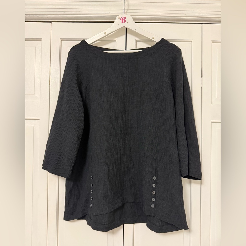 Soft Surroundings Oceo Gauze Tunic Style Number: 2EW85 Black XL Lightweight - Picture 2 of 10